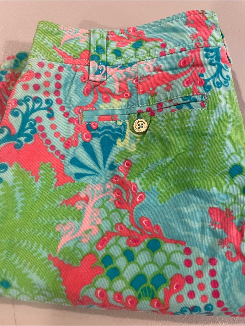 Lilly Pulitzer Coral, Aqua & Lime Boot Cut Pants - Picture 4 of 4
